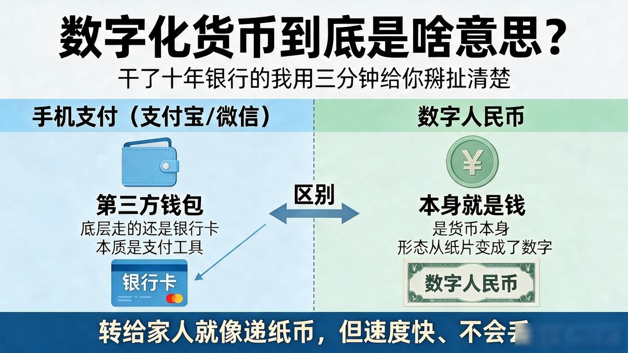 数字化货币到底是啥意思？干了十年银行的我用三分钟给你掰扯清楚