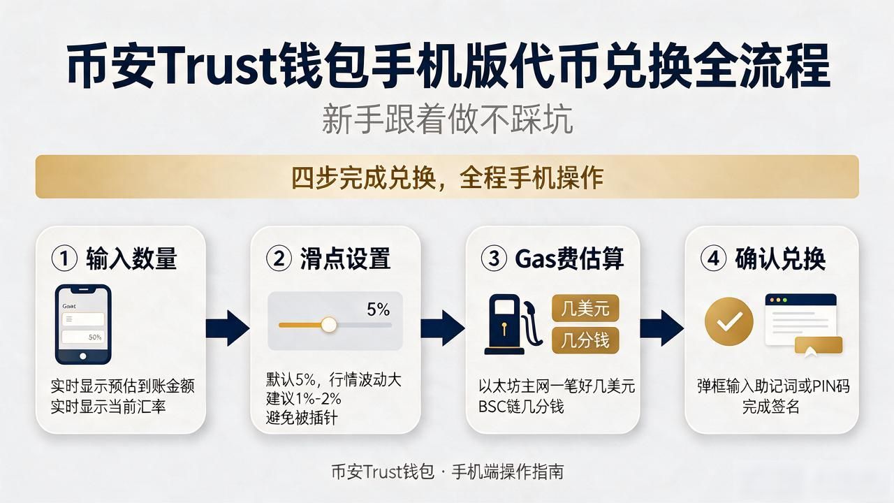 币安Trust钱包手机版代币兑换全流程，新手跟着做不踩坑