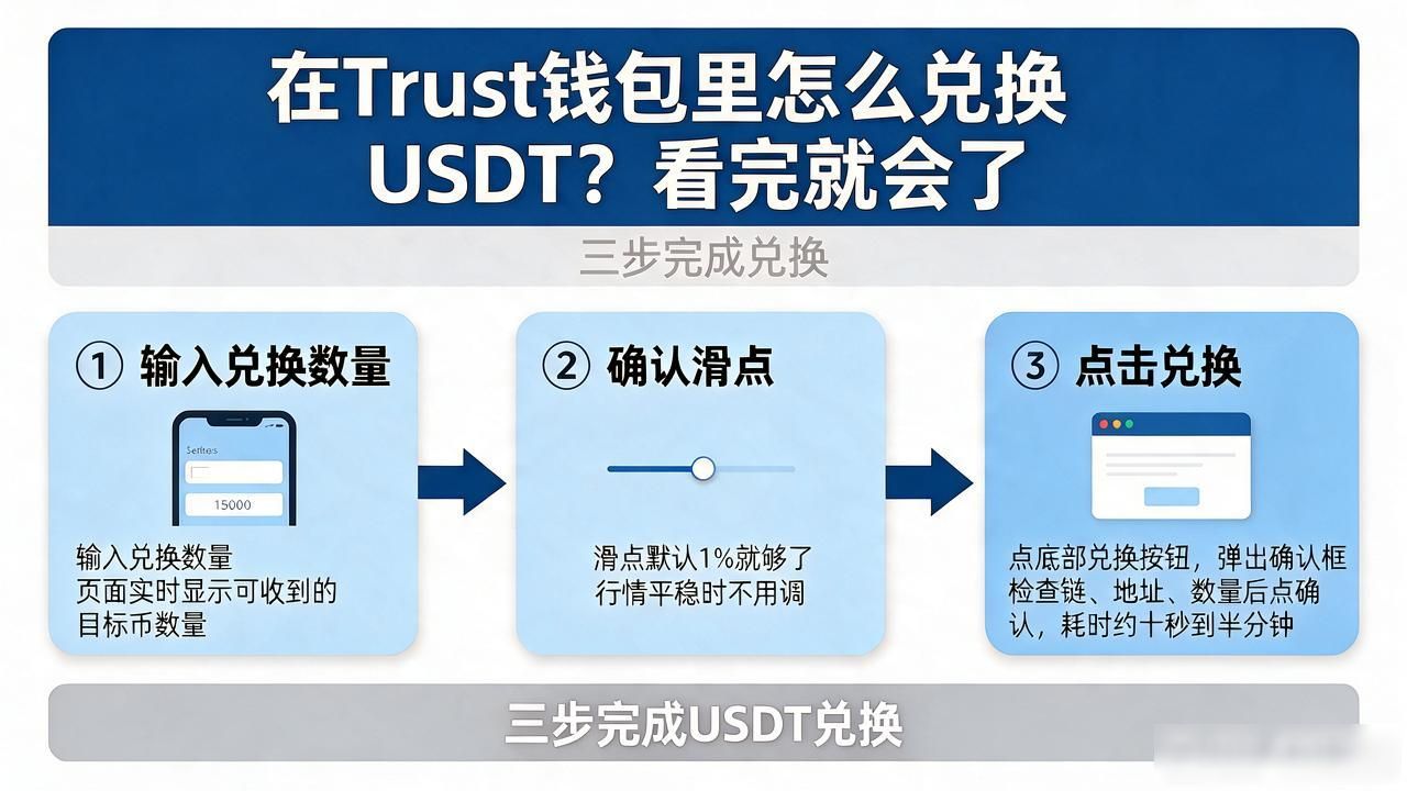 在trust钱包里面怎么兑换USDT？看完就会了