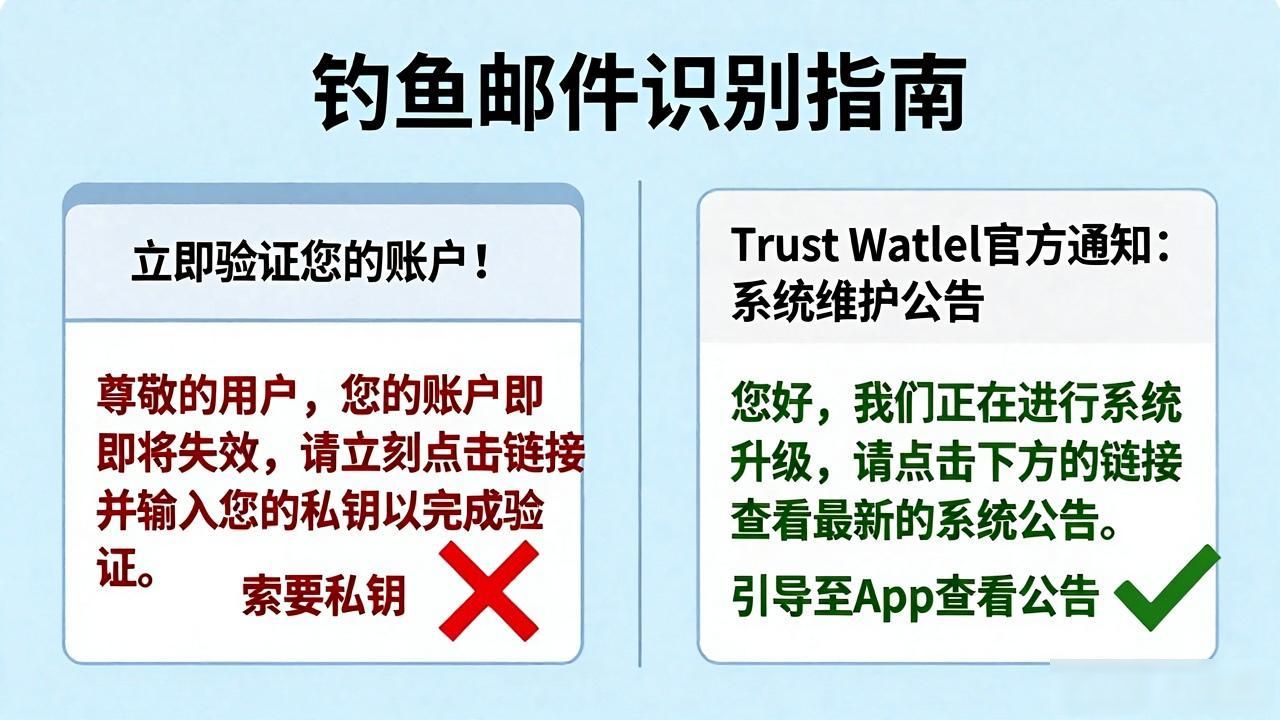 如何一眼识破针对 Trust Wallet 的钓鱼邮件?