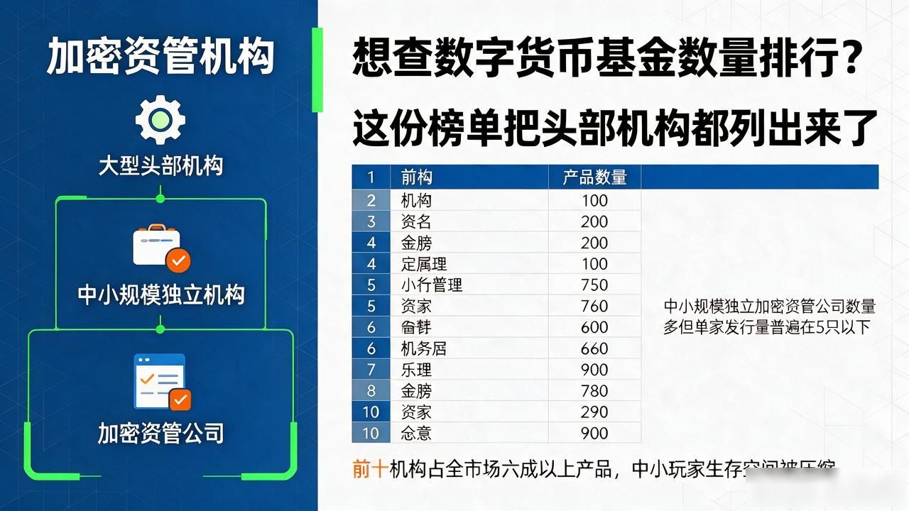 想查数字货币基金数量排行?这份榜单把头部机构都列出来了