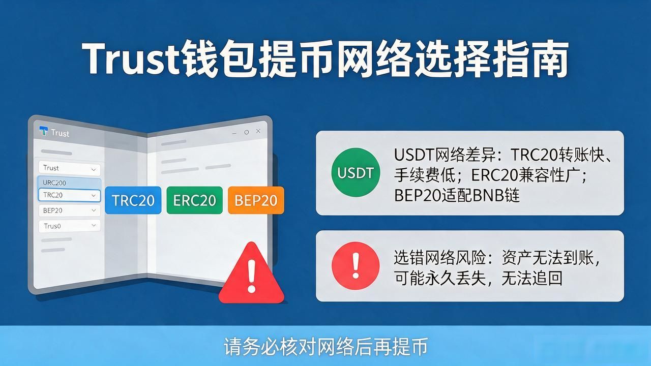 Trust钱包提币失败怎么办?地址和网络没选对就白提了