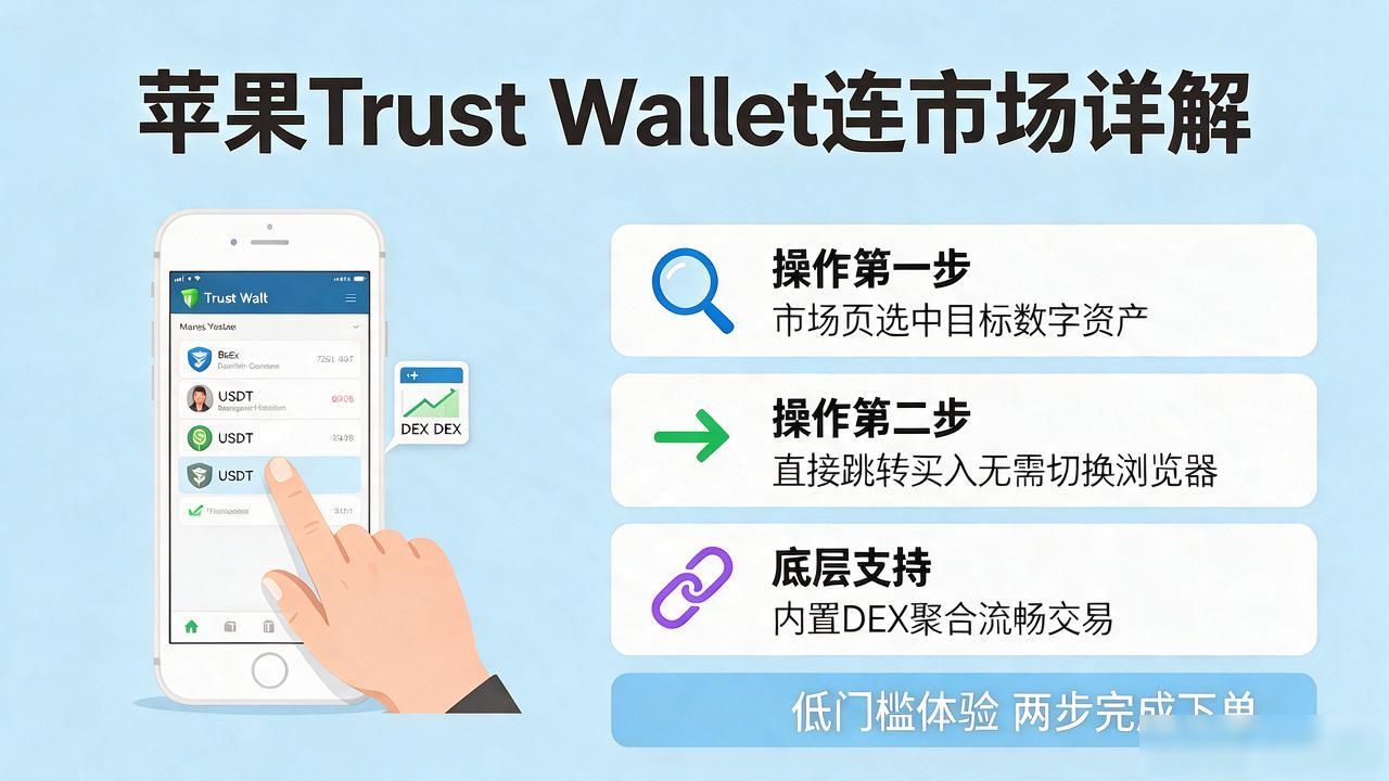 苹果版Trust Wallet怎么连数字资产市场?用户入口详解