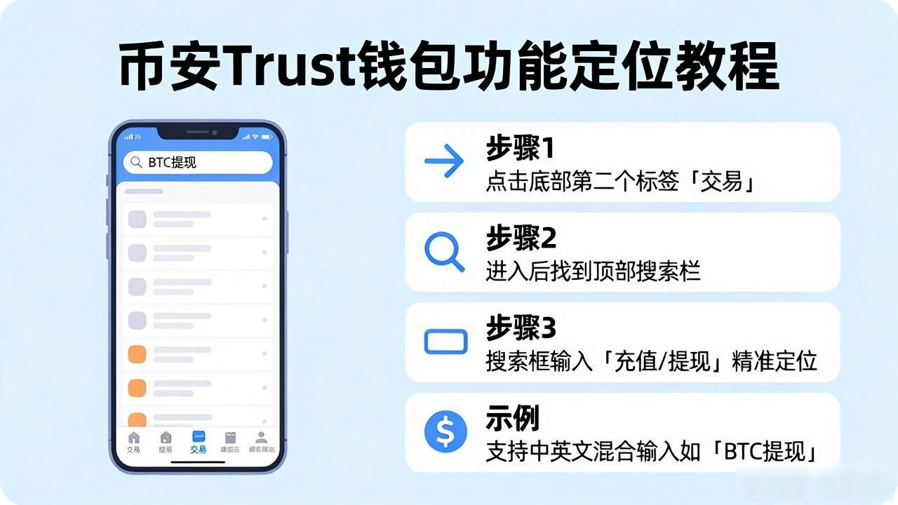 币安Trust钱包找不到功能?一键快速定位教程