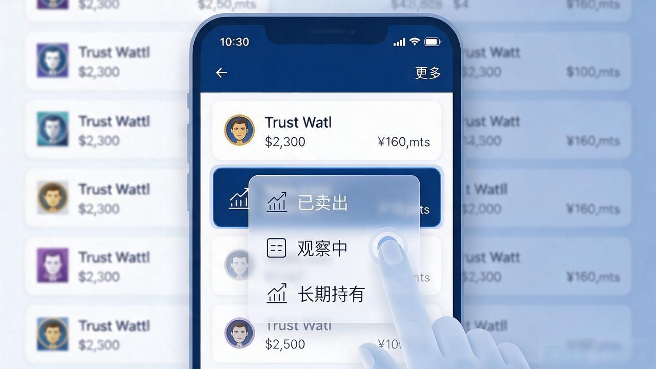 Trust Wallet里的用户评价和标记资产，小散管理持仓实操